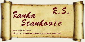 Ranka Stanković vizit kartica